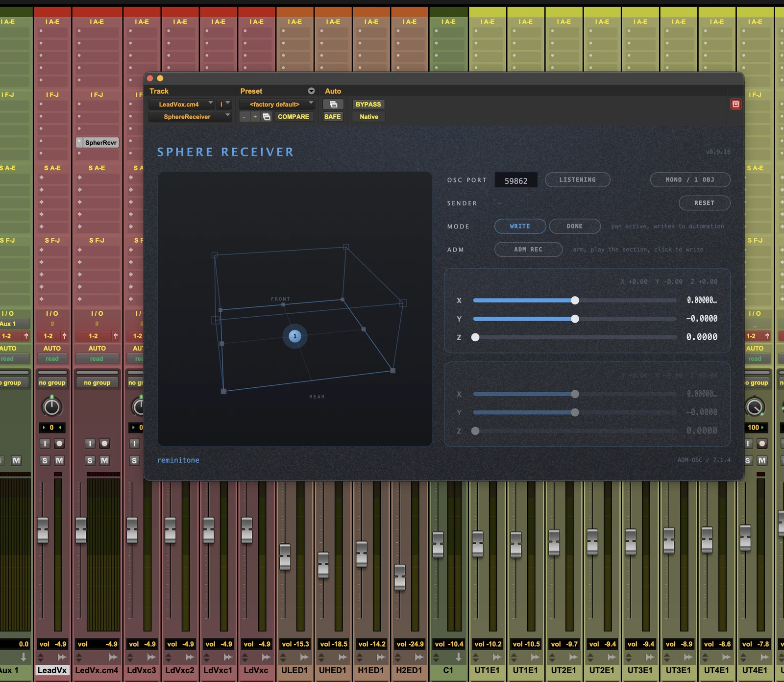 Insert SphereReceiver on the track you want to perform — insert slot I is the recommended spot.